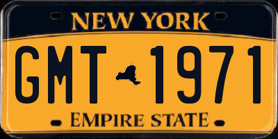 NY license plate GMT1971