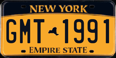 NY license plate GMT1991