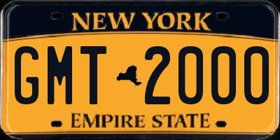 NY license plate GMT2000