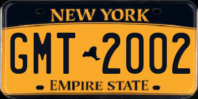 NY license plate GMT2002