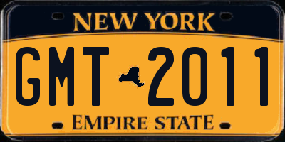 NY license plate GMT2011