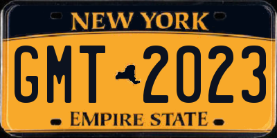 NY license plate GMT2023