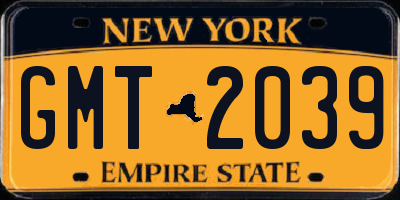 NY license plate GMT2039