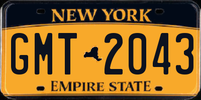 NY license plate GMT2043