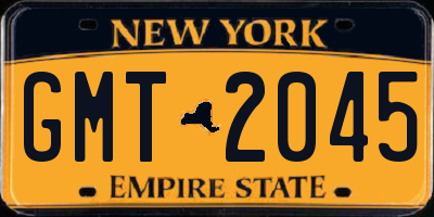 NY license plate GMT2045