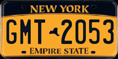 NY license plate GMT2053