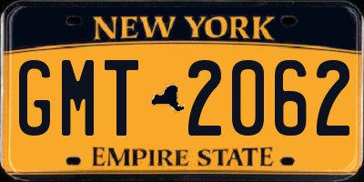 NY license plate GMT2062