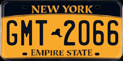 NY license plate GMT2066