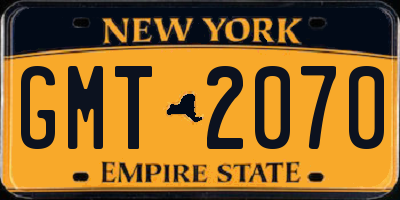 NY license plate GMT2070