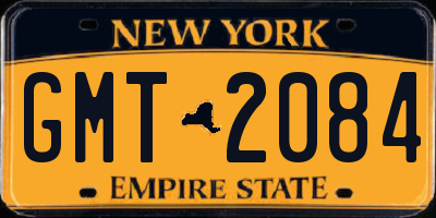 NY license plate GMT2084