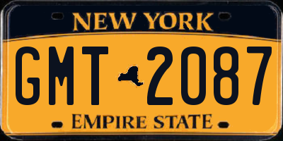 NY license plate GMT2087