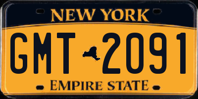 NY license plate GMT2091