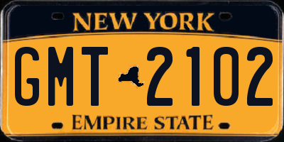 NY license plate GMT2102