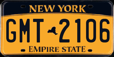 NY license plate GMT2106