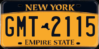 NY license plate GMT2115