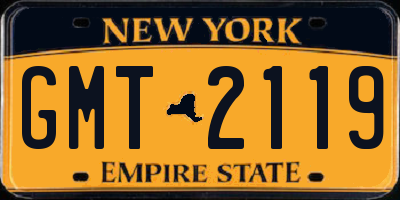 NY license plate GMT2119