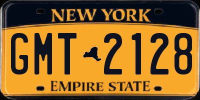 NY license plate GMT2128