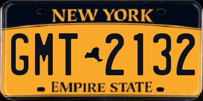 NY license plate GMT2132
