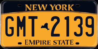 NY license plate GMT2139