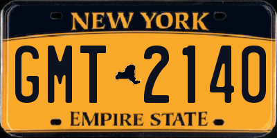 NY license plate GMT2140