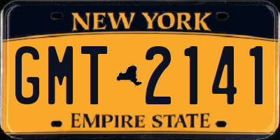 NY license plate GMT2141