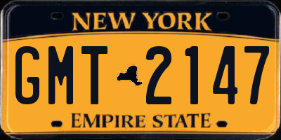 NY license plate GMT2147