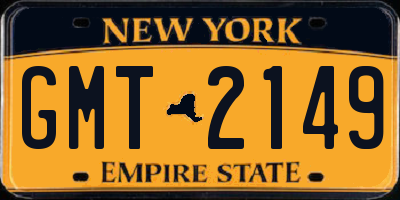 NY license plate GMT2149