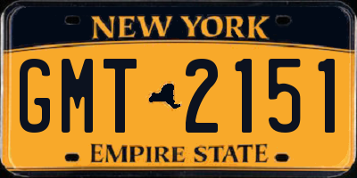 NY license plate GMT2151