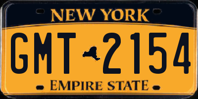 NY license plate GMT2154