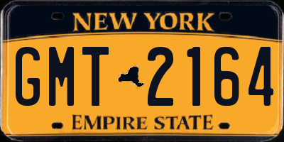 NY license plate GMT2164