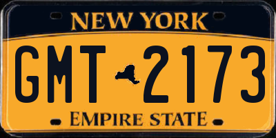 NY license plate GMT2173