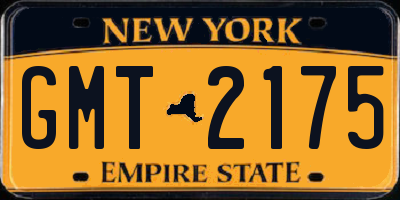 NY license plate GMT2175