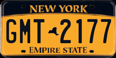 NY license plate GMT2177