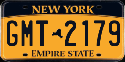 NY license plate GMT2179