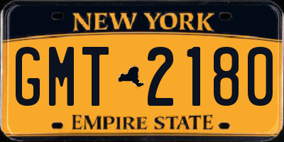NY license plate GMT2180