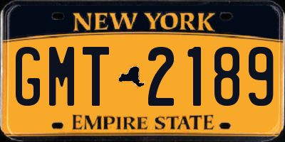 NY license plate GMT2189