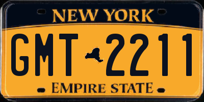 NY license plate GMT2211