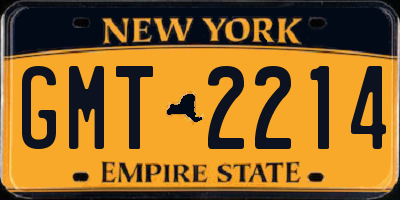 NY license plate GMT2214