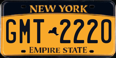 NY license plate GMT2220