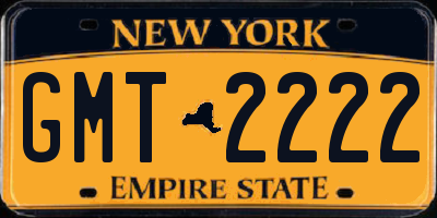 NY license plate GMT2222