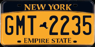 NY license plate GMT2235