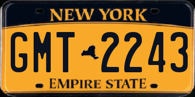 NY license plate GMT2243