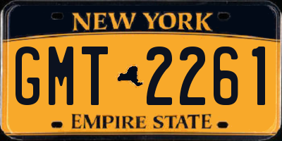 NY license plate GMT2261