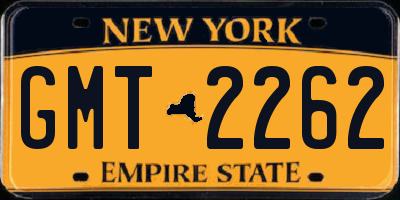 NY license plate GMT2262