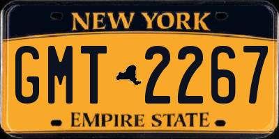 NY license plate GMT2267