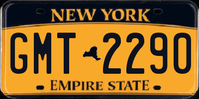 NY license plate GMT2290