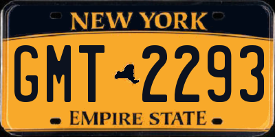 NY license plate GMT2293