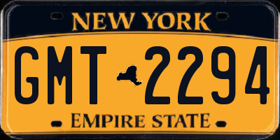 NY license plate GMT2294