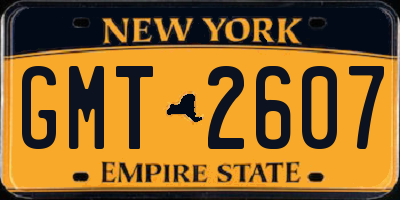 NY license plate GMT2607