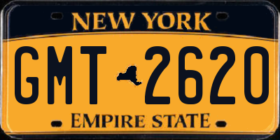 NY license plate GMT2620